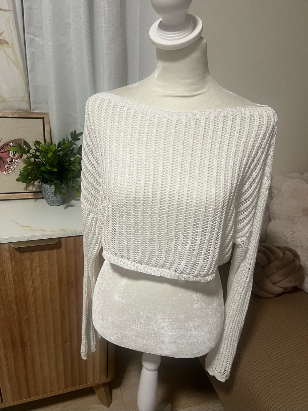 Boat neck cropped top